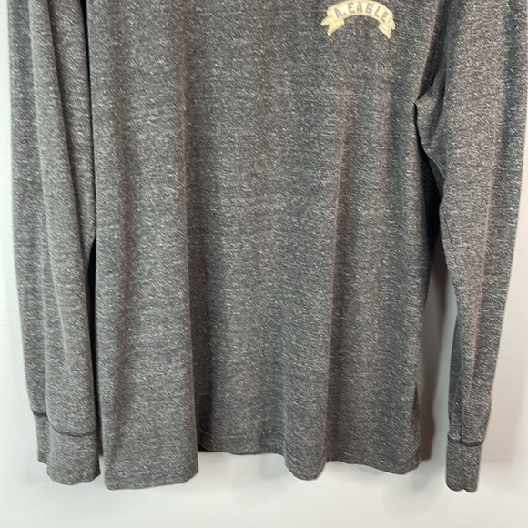 American Eagle Mens 3D Graphic Long Sleeve T-Shirt Charcoal Grey Athletic Fit XL - Picture 6 of 11